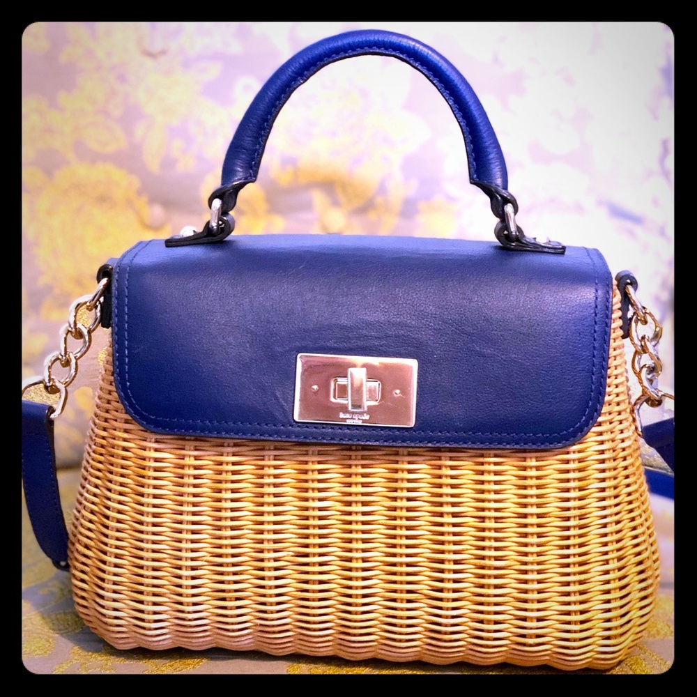 Kate Spade Nadine wicker bucket crossbody handbag